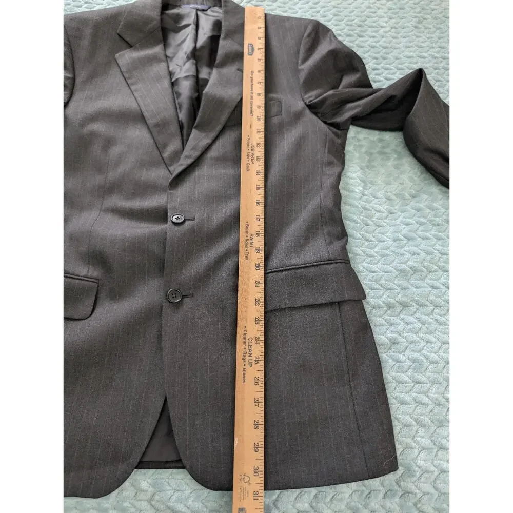 Brooks Brothers 1818 Madison 39R Windowpane Wool Blazer Gray Suit Jacket USA